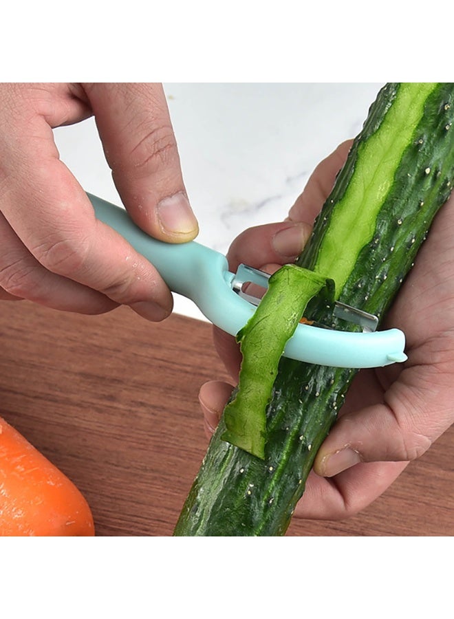 مقشرة خضروات وفواكه متعددة الاستخدامات – مقشرة بطاطس، تفاح، جزر وخيار بشفرة حادة من ستانلس ستيل ومقبض مريح من بلاستيك PP – تصميم دوار لتقشير سلس وسهل، مقاومة للصدأ، سهلة التنظيف، أداة مطبخ عملية للاستخدام اليومي - Image 3